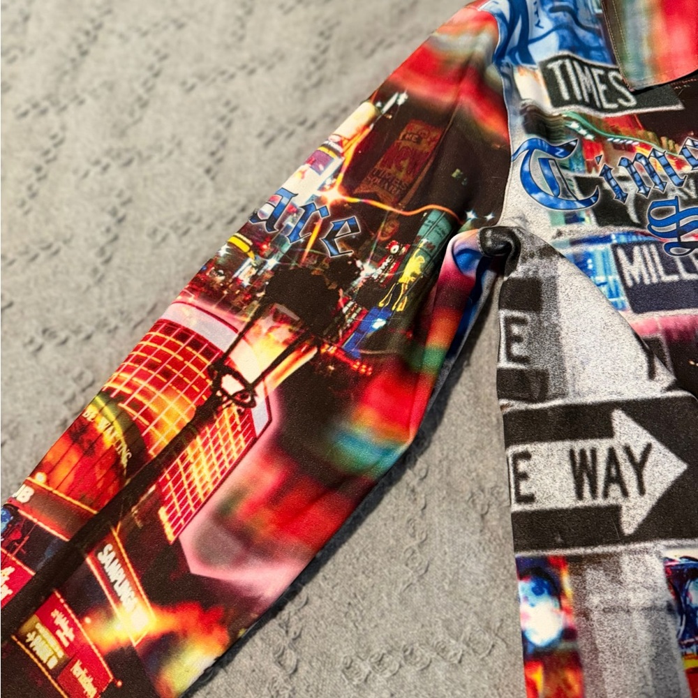 Vibrant Cityscape Bomber Jacket - image 4